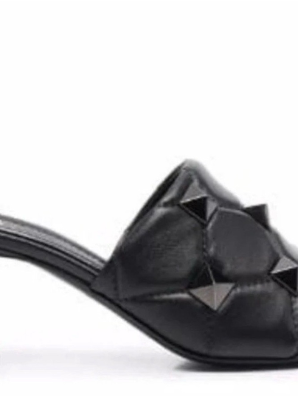 Valentino Garavani Black Quilted Stud Slide sandal/Mules - Picture 2 of 11